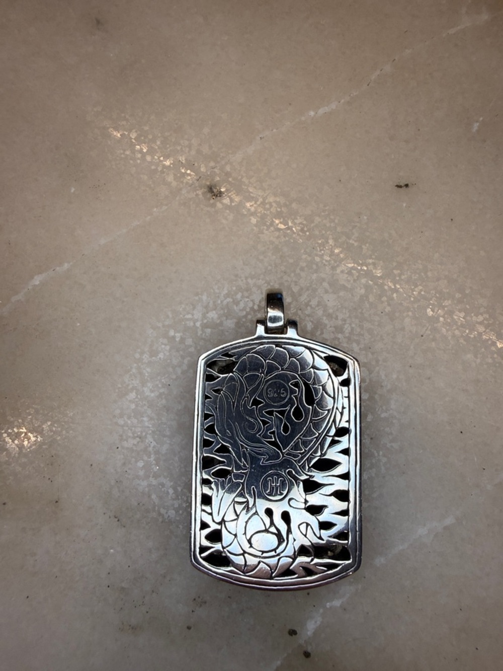 John Hardy Dragon Dog Tag Pendant Sterling Silver 925 - Picture 6 of 6